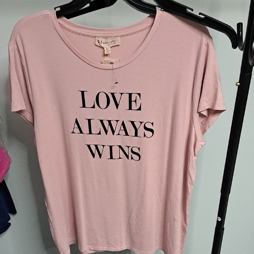 Philosophy Pink Slogan Tee
